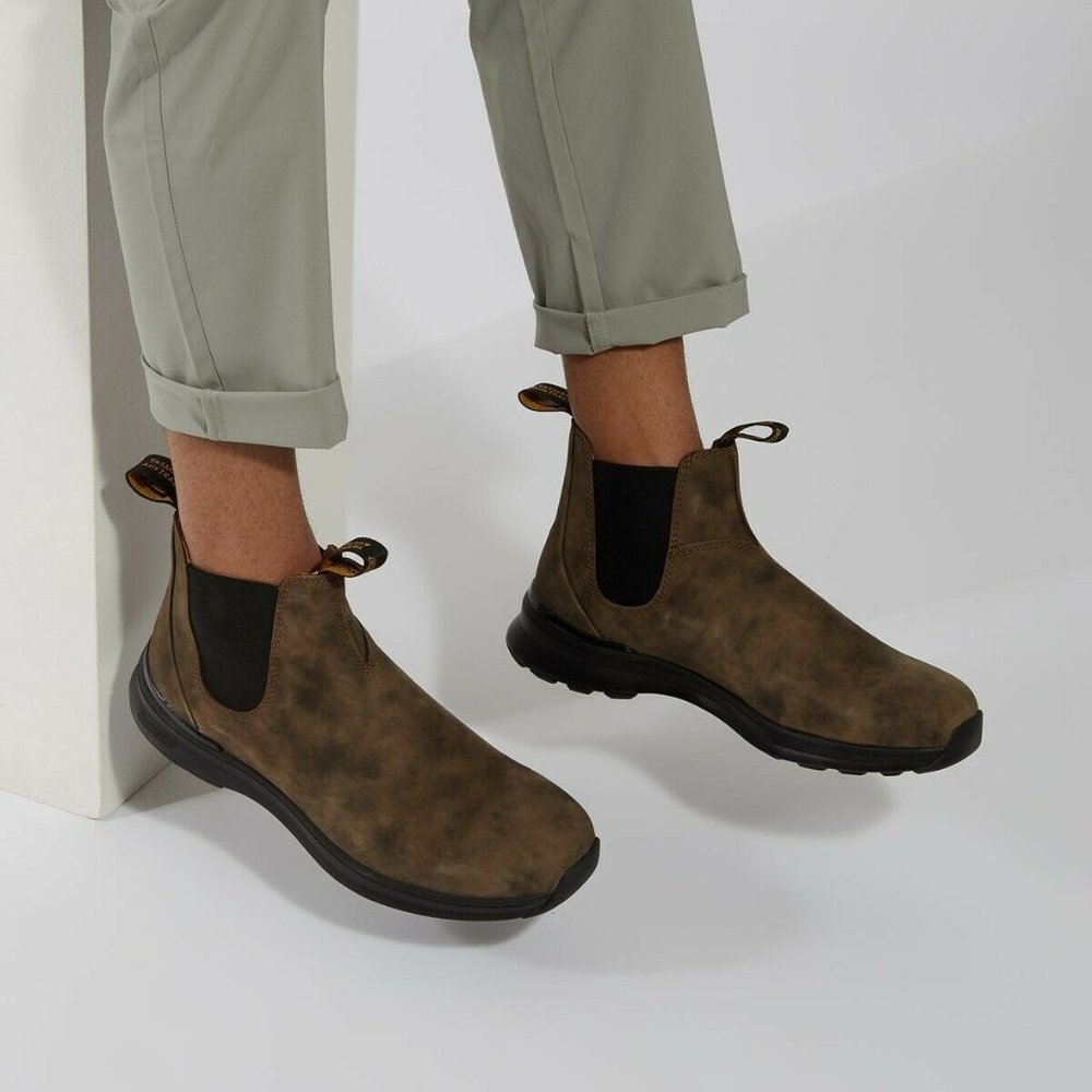 BLUNDSTONE Active Chelsea Boot BL 2144 Rustic Brown Leather Womens AU 5 US 8